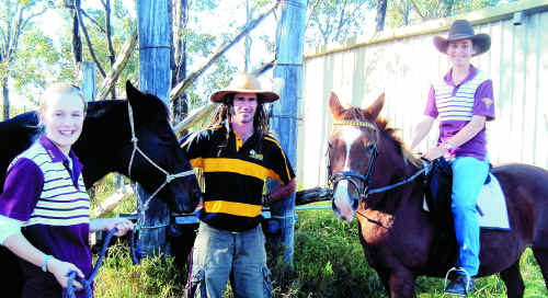 Clermont State High School students Julia Routh (left) and Johanna Robertson (right) are participating in the Centre of Learning Excellence in a Rural Setting, managed by agricultural studies program manager Joshua Grant. Clermont State High School students Julia Routh (left) and Johanna Robertson (right) are participating in the Centre of Learning Excellence in a Rural Setting, managed by agricultural studies program manager Joshua Grant.
